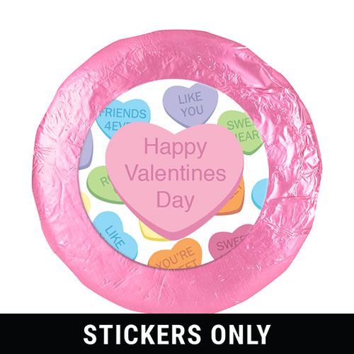 Valentine's Day Conversation Heart 1.25" Stickers (48 Stickers)