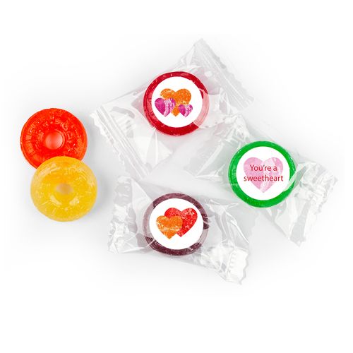 Valentine's Day Personalized LifeSavers 5 Flavor Hard Candy Marble Hearts (300 Pack)