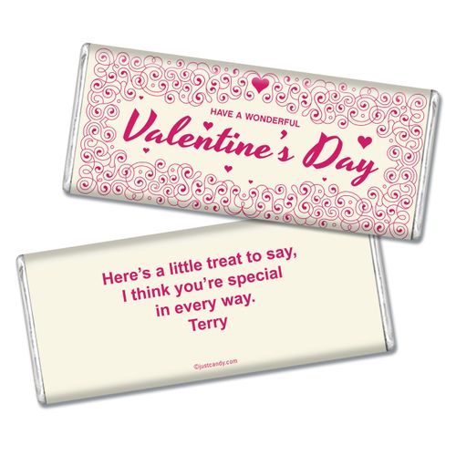 It's Time Valentine Candy Bar & Wrapper Personalized Hershey's Bar Assembled