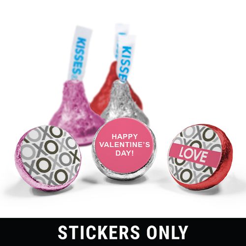 Xs & Os Valentine's Day 3/4" Sticker (108 Stickers)