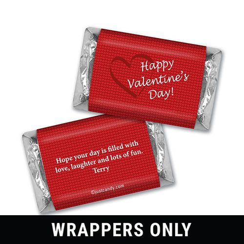 Valentine's Day Personalized HERSHEY'S MINIATURES Wrappers X's and O's in Love