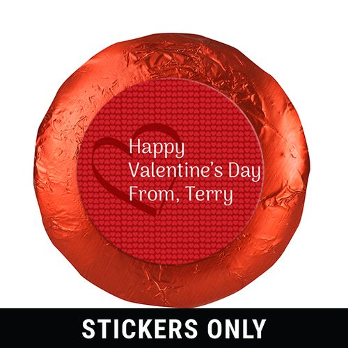 Valentine's Day Heart Pattern 1.25" Stickers (48 Stickers)