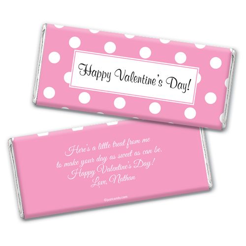 Valentine Dots Wrapper & Candy Bar Personalized Candy Bar - Wrapper Only