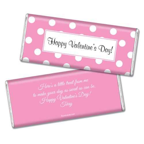 Valentine Dots Wrapper & Candy Bar Personalized Hershey's Bar Assembled