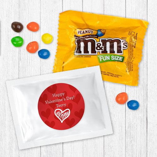 Personalized Valentine's Day Scribble Heart - Peanut M&Ms