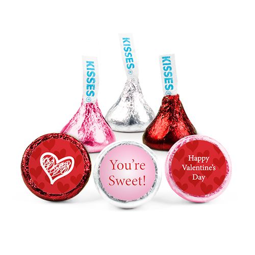 Personalized Valentine's Day Scribble Heart Hershey's Kisses