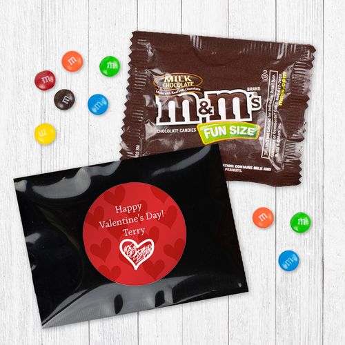 Personalized Valentine's Day Scribble Heart - Milk Chocolate M&Ms