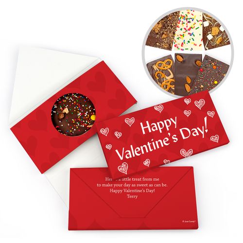 Personalized Scribble Heart Valentine's Day Gourmet Infused Belgian Chocolate Bars (3.5oz)