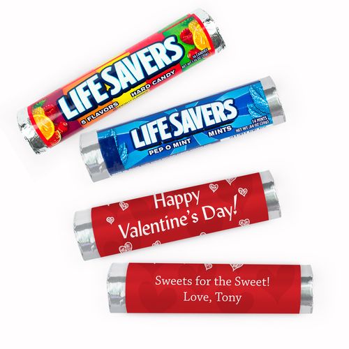 Personalized Valentine's Day Scribble Heart Lifesavers Rolls (20 Rolls)