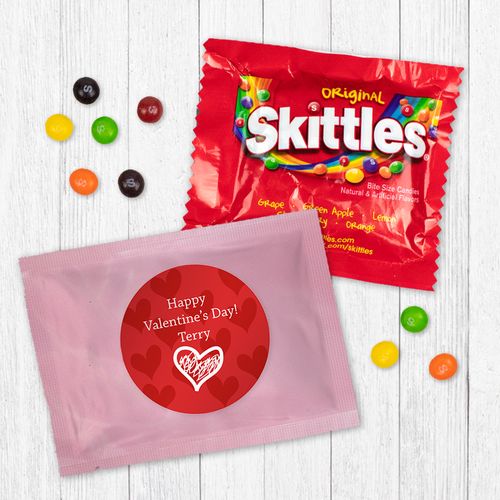 Personalized Valentine's Day Scribble Heart - Skittles