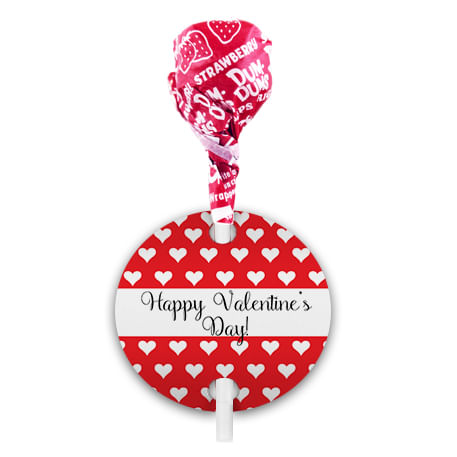 Little Hearts Valentine's Day Dum Dums with Gift Tag (75 pops)