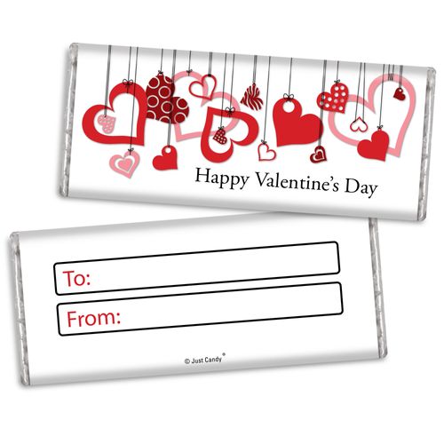 Fill in the Blank Valentine's Day Hanging Hearts Hershey's Chocolate Bar & Wrapper