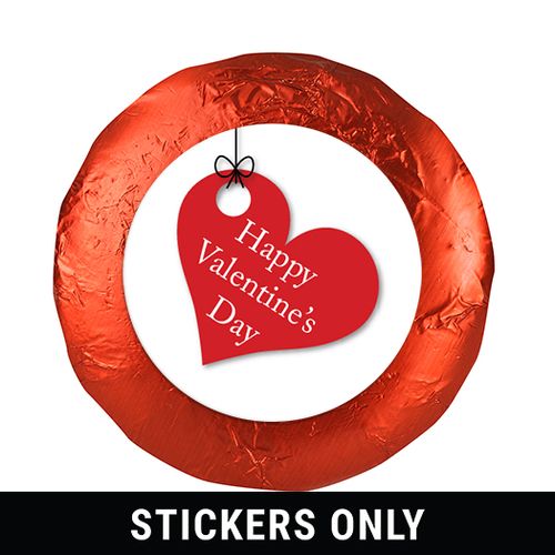 Valentine's Day Hanging Hearts 1.25" Stickers (48 Stickers)