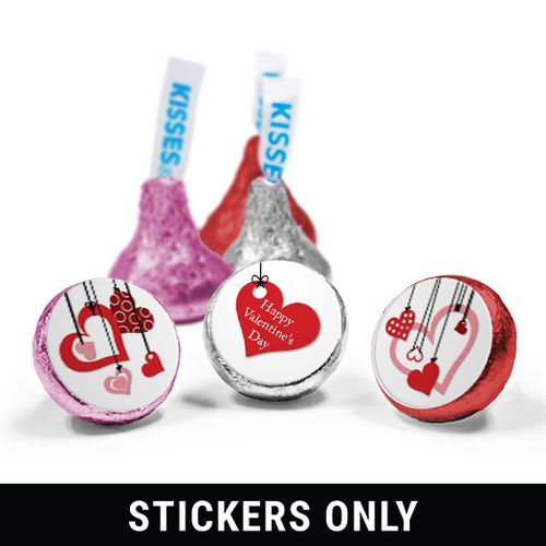 Valentine's Day 3/4" Sticker Hanging Hearts (108 Stickers)