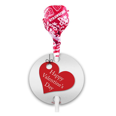 Hanging Hearts Valentine's Day Dum Dums with Gift Tag (75 pops)