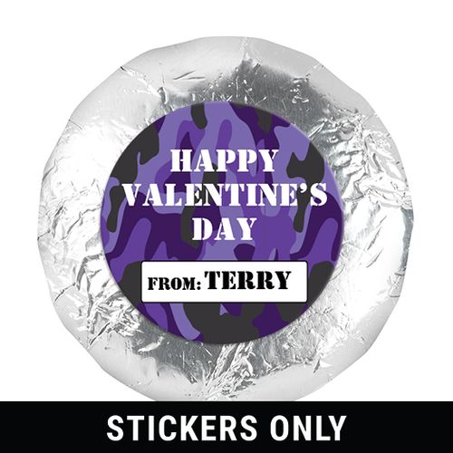 Valentine's Day Camo 1.25" Stickers (48 Stickers)
