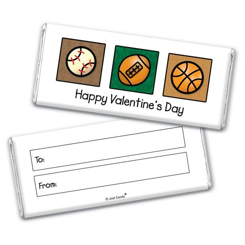 Fill in the Blank Valentine's Day Sports Chocolate Bar Wrappers
