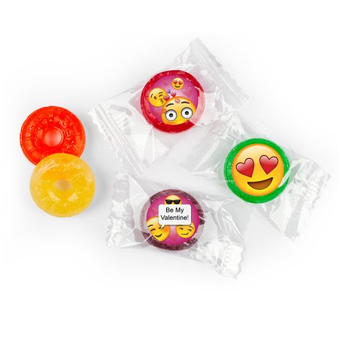 Valentine's Day Personalized LifeSavers 5 Flavor Hard Candy Emoji Themed (300 Pack)