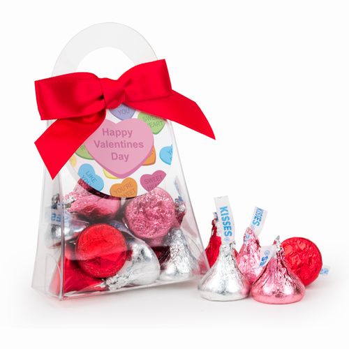 Valentine's Day Conversation Hearts Hershey's Kisses Purse and Gift Tag