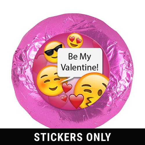 Personalized Valentine's Day Emoji 1.25" Stickers (48 Stickers)