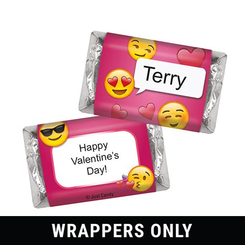 Personalized Valentine's Day Emoji Hershey's Miniatures Wrappers