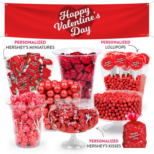 Personalized Valentine's Day Script Heart Deluxe Candy Buffet