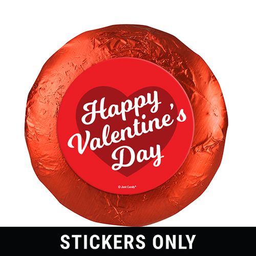 Valentine's Day Script Heart 1.25" Stickers (48 Stickers)
