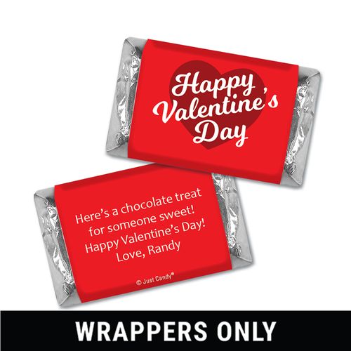Personalized Valentine's Day Script Heart Miniatures Wrappers
