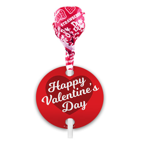 Script Heart Valentine's Day Dum Dums with Gift Tag (75 pops)