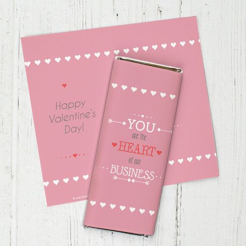 Personalized Valentine's Day Heart of Our Business Hershey's Chocolate Bar Wrappers Only
