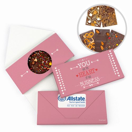Personalized Heart of Our Business Valentine's Day Gourmet Infused Belgian Chocolate Bars (3.5oz)