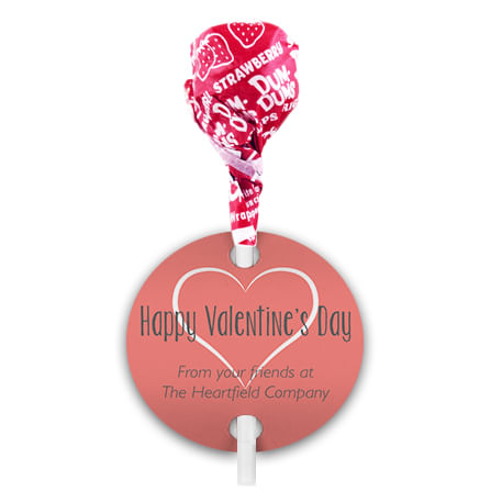 Happy Heart Valentine's Day Dum Dums with Gift Tag (75 pops)