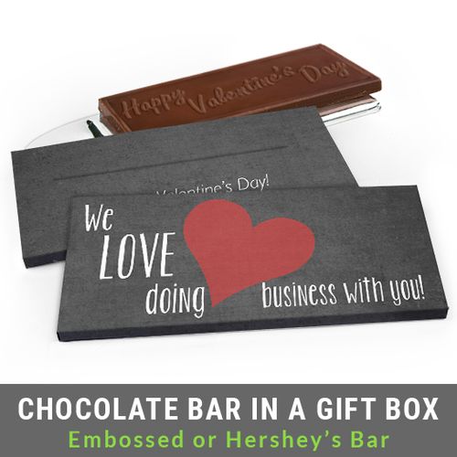 Deluxe Personalized Business Love Valentine's Day Chocolate Bar in Gift Box