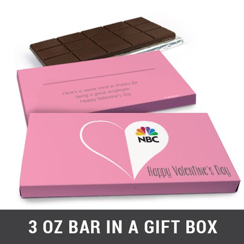 Deluxe Personalized Add Your Logo Heart Valentine's Day Chocolate Bar in Gift Box (3oz Bar)