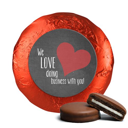 Personalized Valentine's Day Business Love Milk Chocolate Covered Oreos