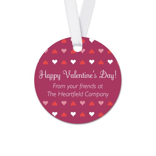 Personalized Valentine's Day 100th Seal Round Favor Gift Tags (20 Pack)