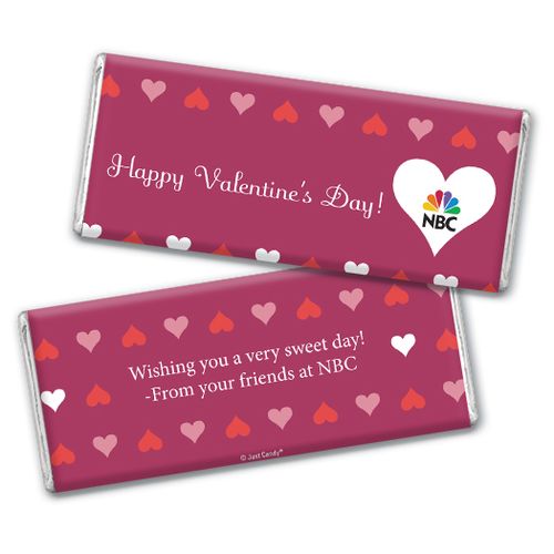 Personalized Valentine's Day Add Your Logo Hearts Hershey's Chocolate Bar & Wrapper
