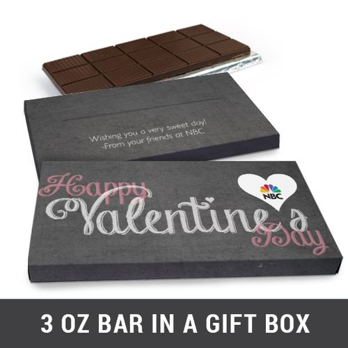 Deluxe Personalized Charcoal Heart Valentine's Day Chocolate Bar in Gift Box (3oz Bar)