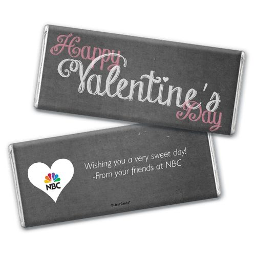 Personalized Valentine's Day Add Your Logo Charcoal Hershey's Chocolate Bar & Wrapper
