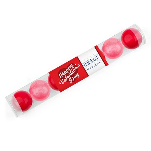 Personalized Valentine's Day Add Your Logo Classic Heart Gumball Tube