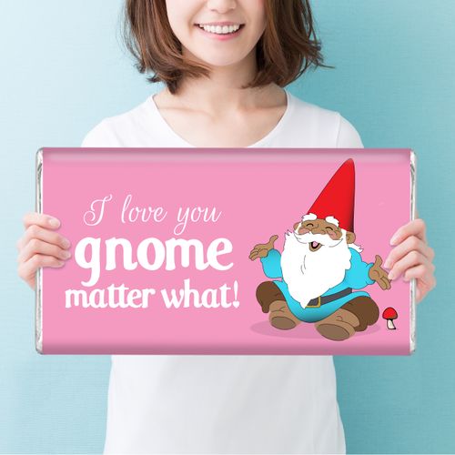 Personalized Valentine's Day Gnome Giant 5lb Hershey's Chocolate Bar
