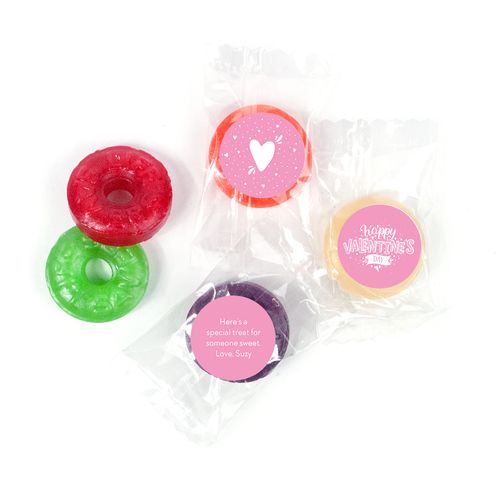 Personalized Valentine's Day Hearts and Hugs Life Savers 5 Flavor Hard Candy