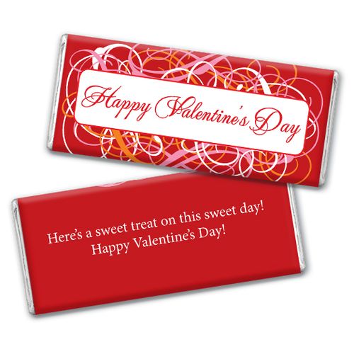 Personalized Valentine's Day Swirls Add Your Logo Hershey's Chocolate Bar & Wrapper
