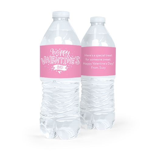 Valentine's Day Hearts and Hugs Water Bottle Sticker Labels (5 Labels)