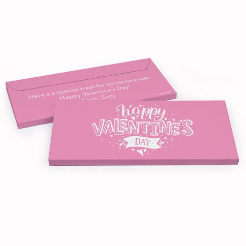 Deluxe Personalized Hearts and Hugs Valentine's Day Candy Bar Favor Box