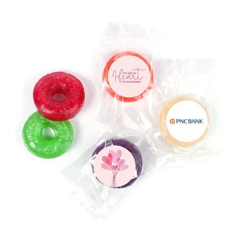 Personalized Valentine's Day Sending Hearts Add Your Logo Life Savers 5 Flavor Hard Candy