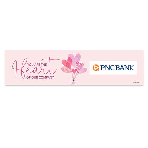 Personalized Valentine's Day Sending Hearts Add Your Logo 5 Ft. Banner