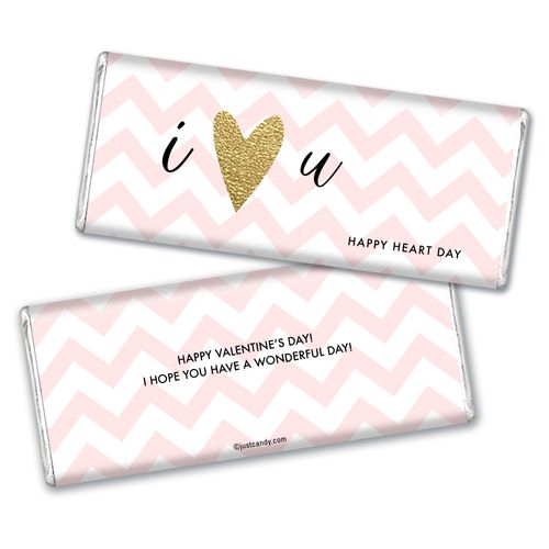 Personalized Valentine's Day Chevron Heart Hershey's Chocolate Bar & Wrapper