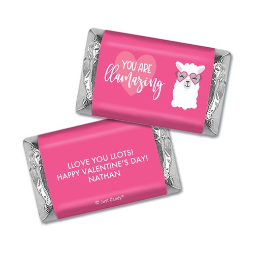 Personalized Valentine's Day Love Llama Hershey's Miniatures Wrappers