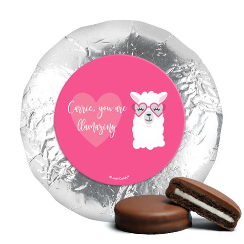 Personalized Valentine's Day Love Llama Milk Chocolate Covered Oreos